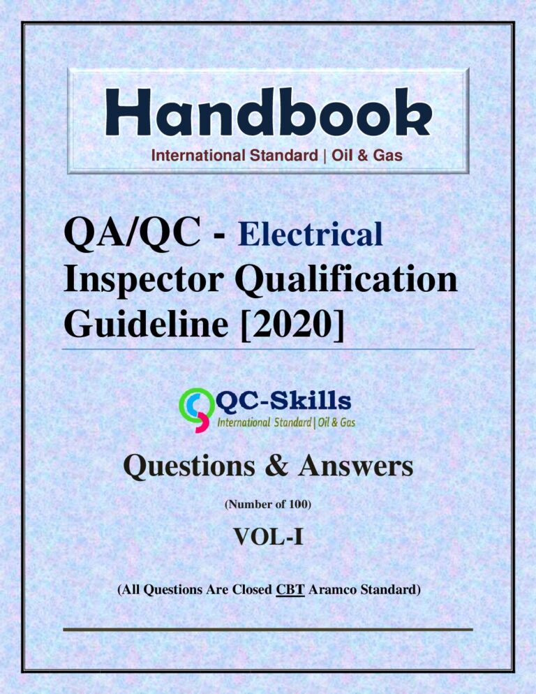 Electrical inspector questions pdf, Aramco QC Inspector exam