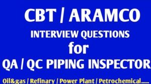 Read more about the article Aramco CBT Piping Question and Answers Example