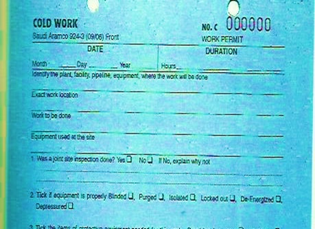 Saudi Aramco Work Permits Types