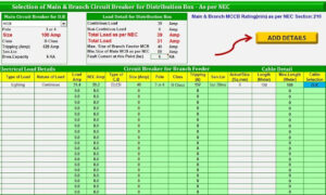 Read more about the article Selection of Circuit-Breaker Main & Branch Calculation in Excel