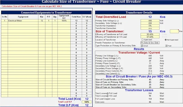 Calculate Size of Transformer_s Circuit Braker _ Fuse-