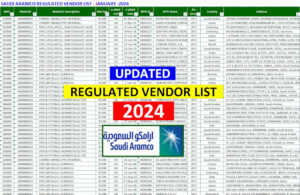 Read more about the article Saudi Aramco Approved Vendor List 2024 pdf and Excel (RVL)