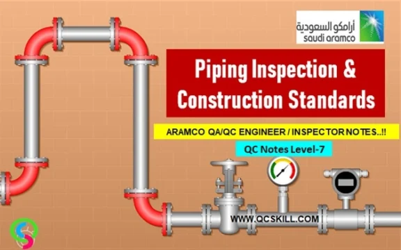 Read more about the article Piping Inspection & Construction Standards | Aramco QC Notes